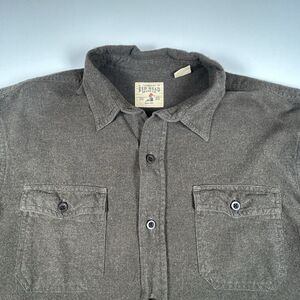 Redhead 100% Cotton Grey-Brown Flannel Button Pockets Soft Men's Large